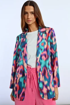 Blazer droit, imprimé