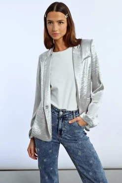 Blazer droit satiné