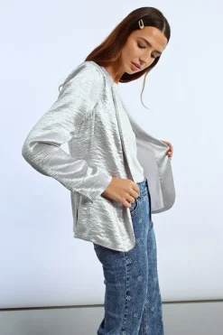Blazer droit satiné