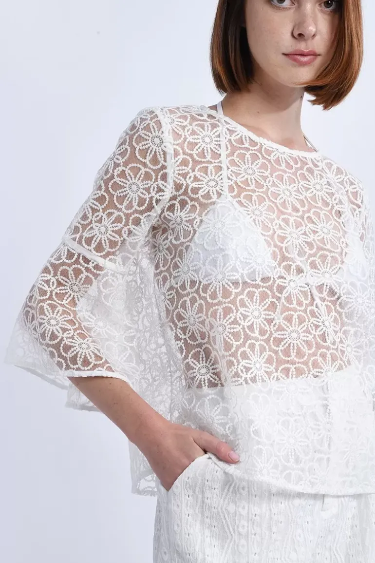 Blouse large en dentelle