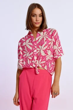 Chemise courte à nouer