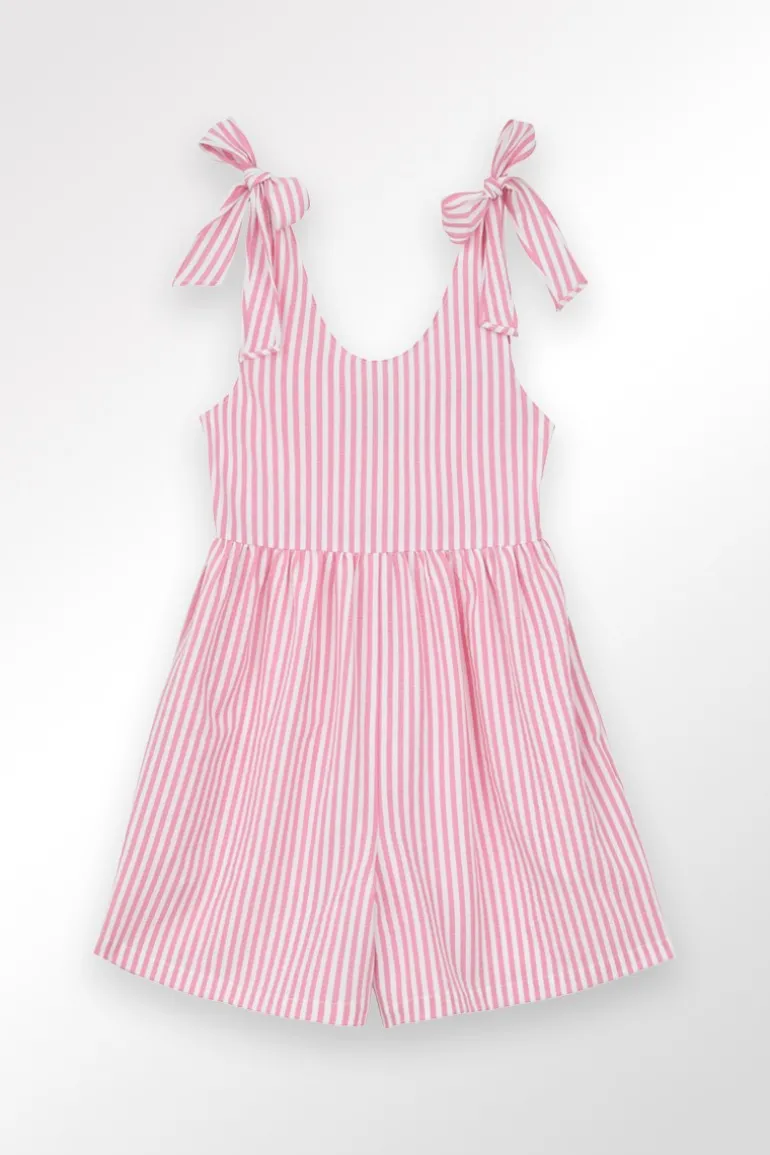 Combinaison short à rayures
