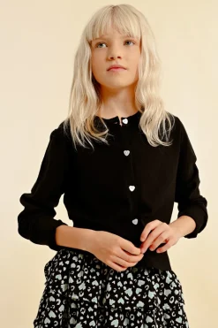 Gilet en maille, boutons c艙ur