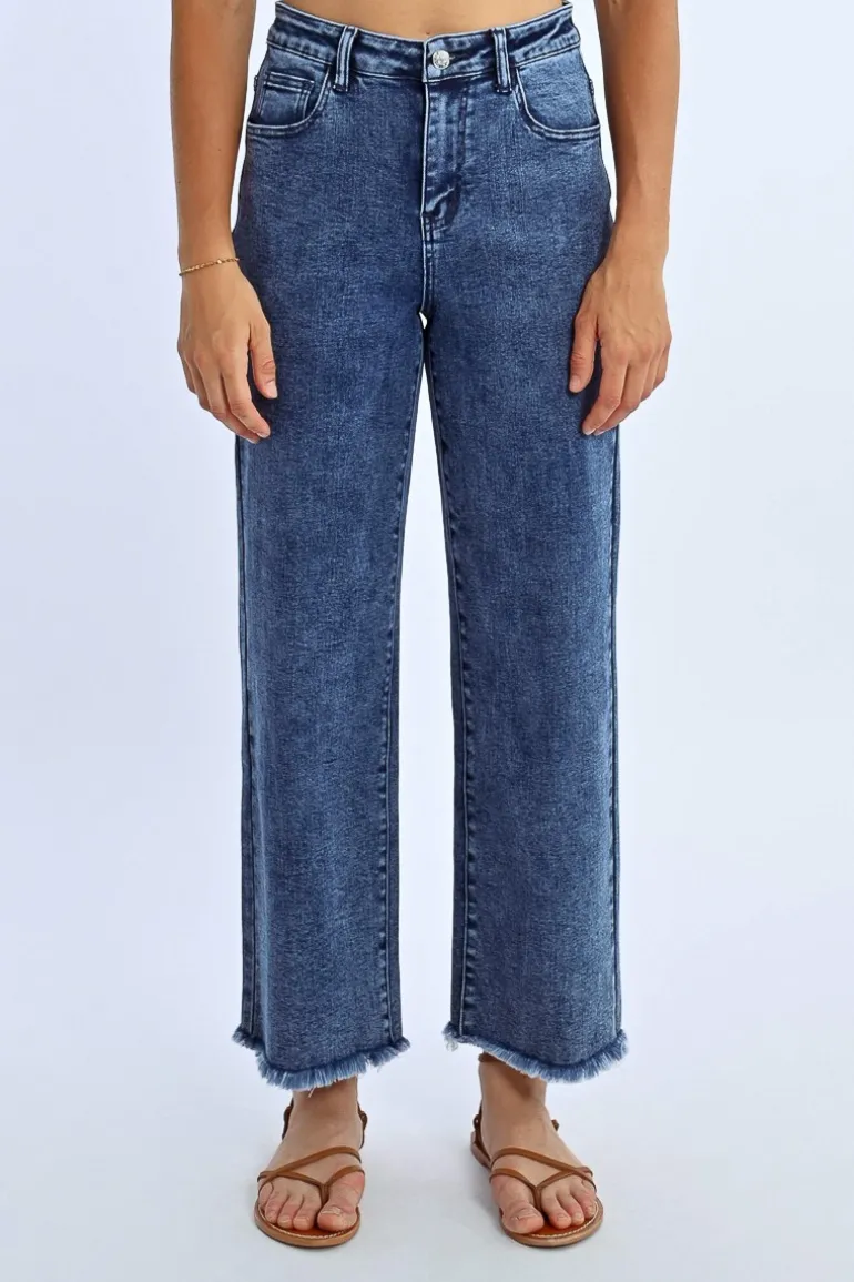 Pantalon droit à franges