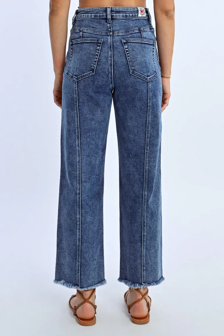 Pantalon droit à franges