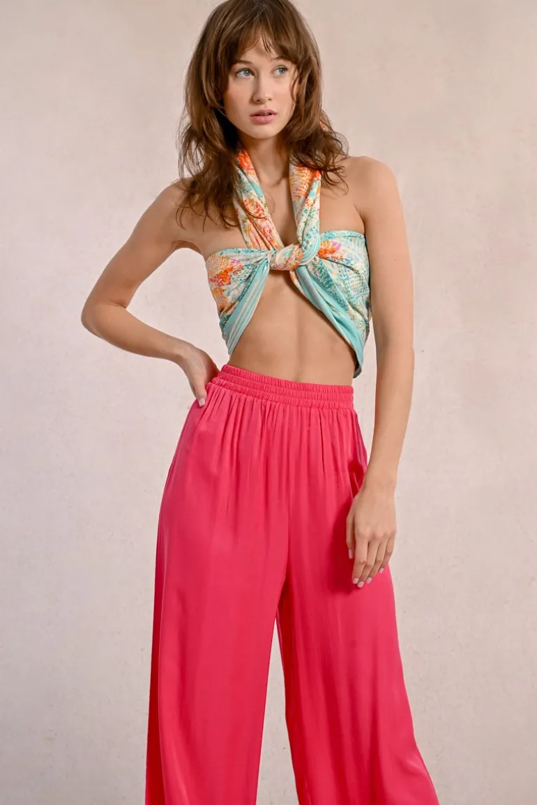 Pantalon fluide taille haute