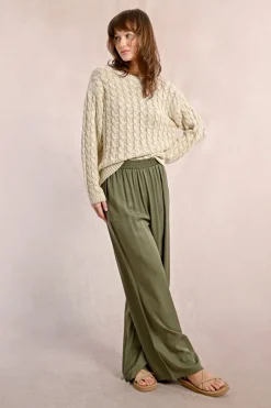 Pantalon fluide taille haute