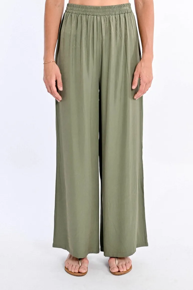 Pantalon fluide taille haute