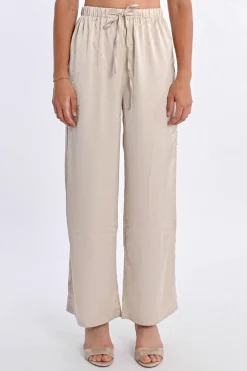 Pantalon satiné à strass