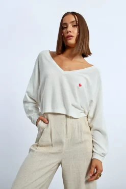 Pull crop motif c艙ur
