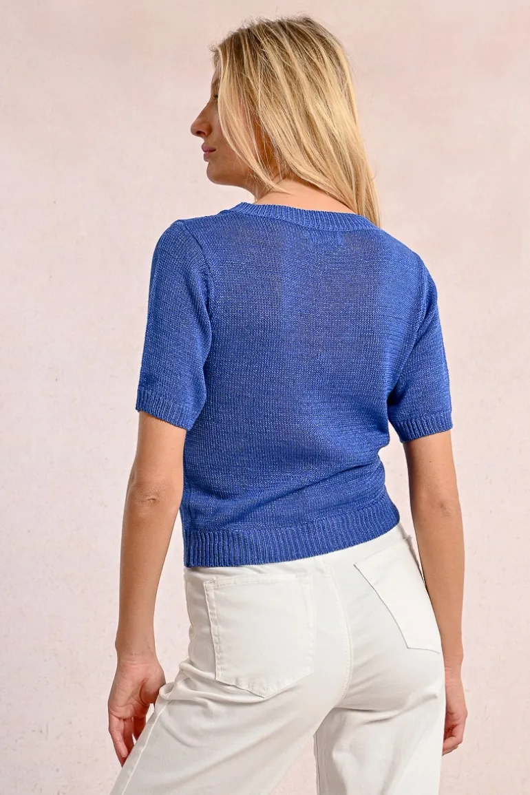 Pull en maille manches courtes