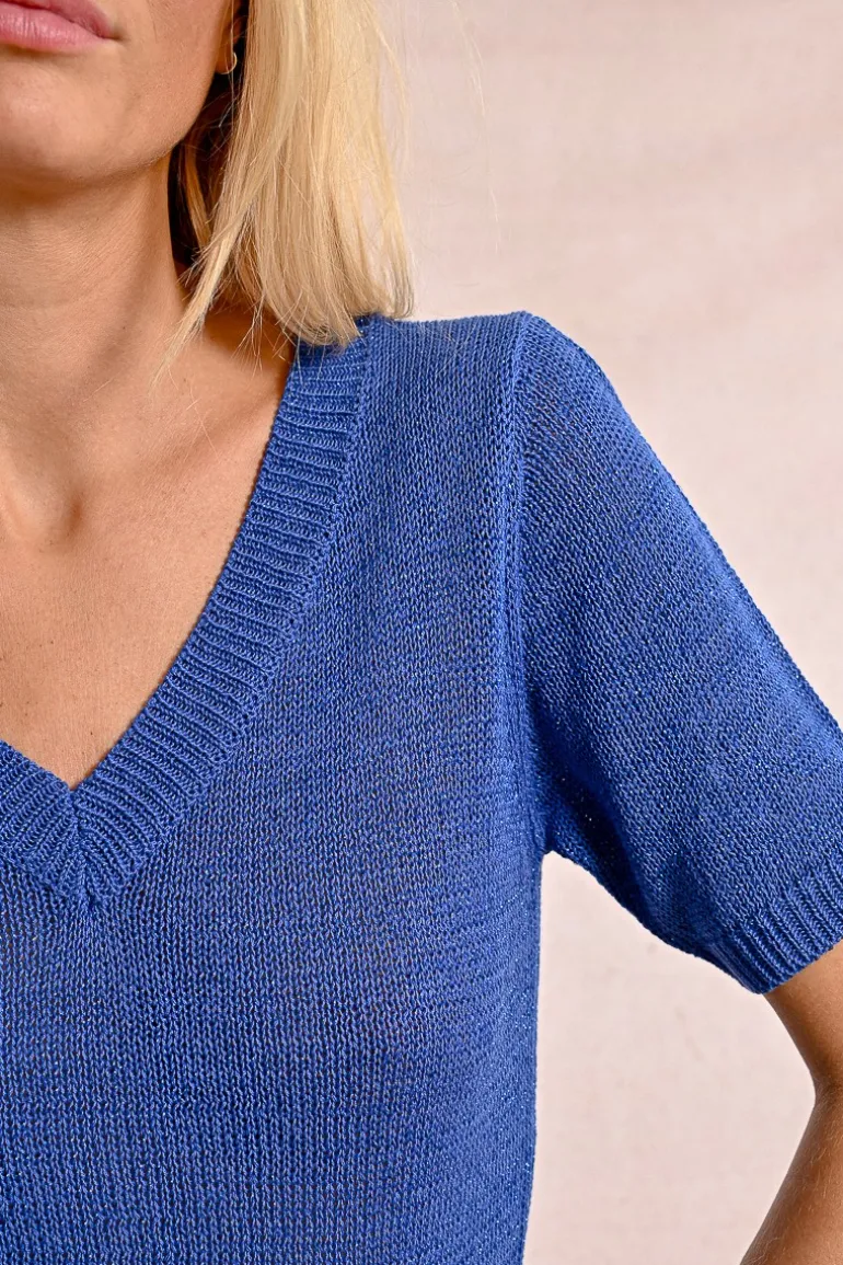 Pull en maille manches courtes