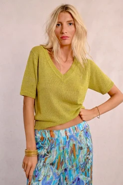 Pull en maille manches courtes