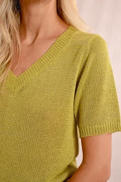 Pull en maille manches courtes