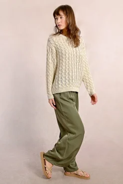 Pull en maille torsadé, manches longues