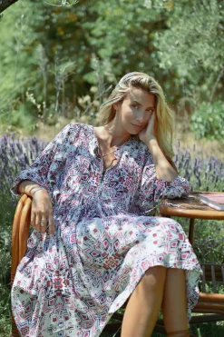 Robe bohème courte, imprimée