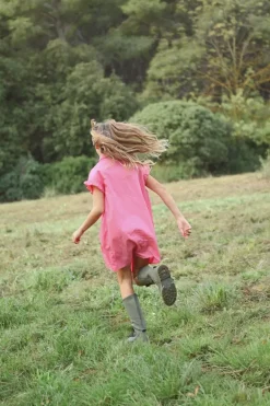 Robe chemise courte à détails smockés