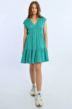 Robe courte à volants