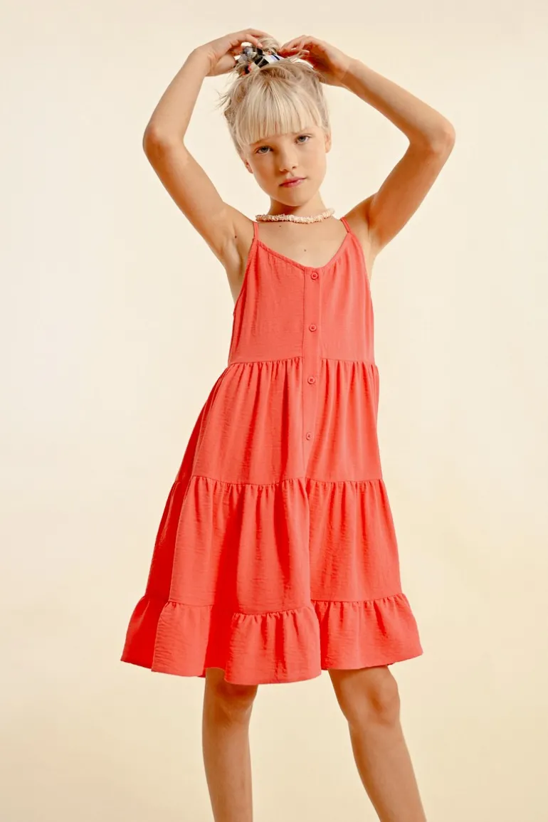 Robe courte à volants