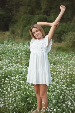 Robe courte avec détails broderie