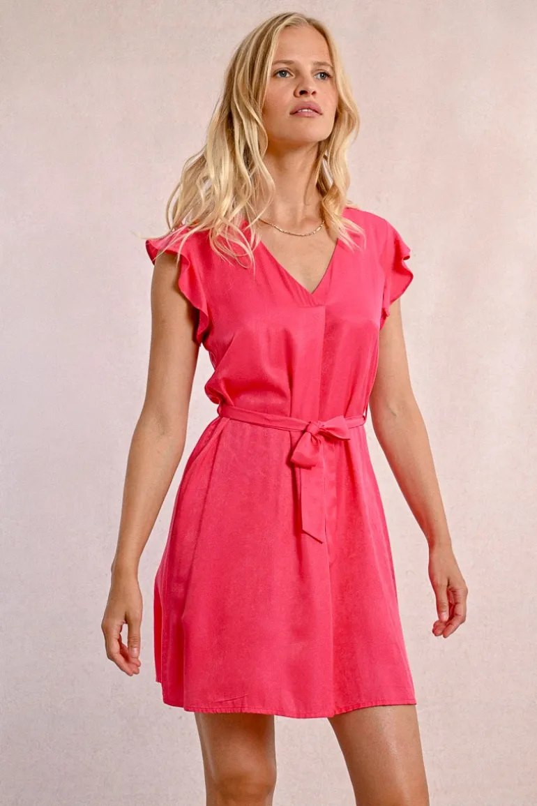 Robe courte et nouable à la taille
