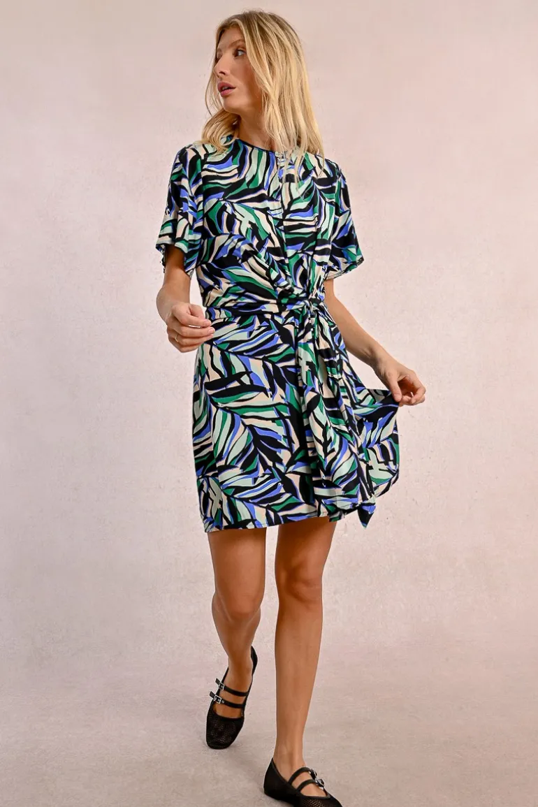 Robe courte nouable à imprimé