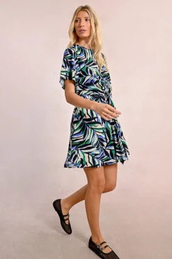 Robe courte nouable à imprimé