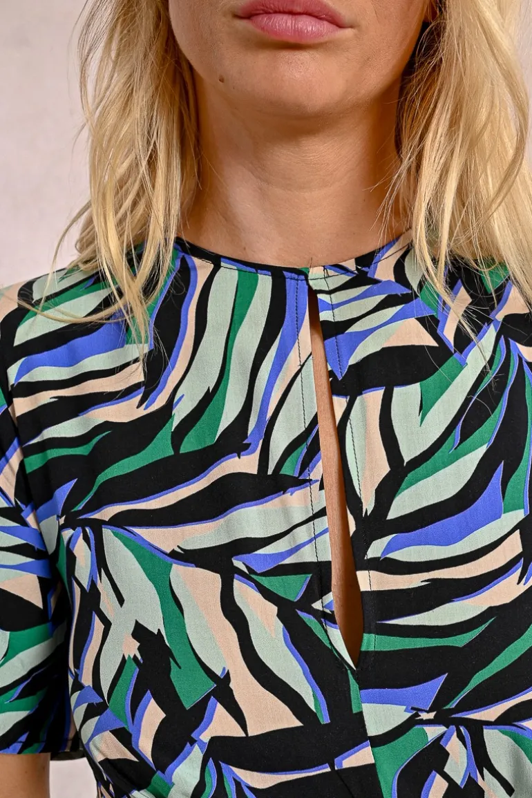 Robe courte nouable à imprimé