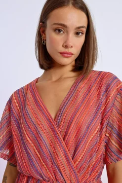 Robe courte rayée