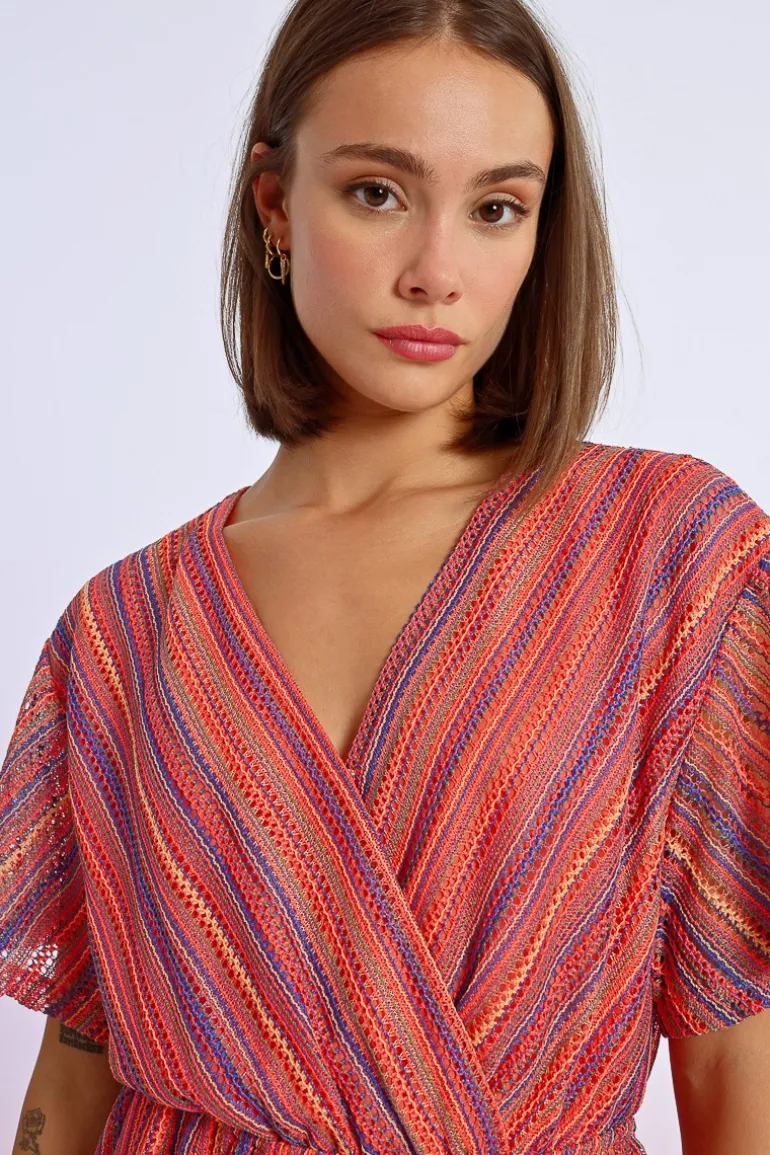 Robe courte rayée