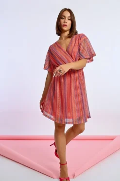 Robe courte rayée