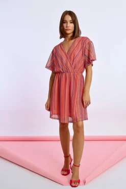 Robe courte rayée