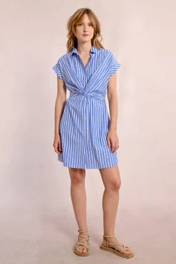 Robe courte rayée et croisée
