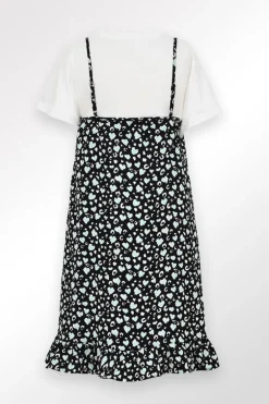 Robe en bi-matière, imprimée