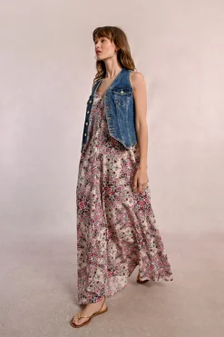 Robe longue à double bretelles