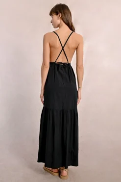 Robe longue croisée dans le dos