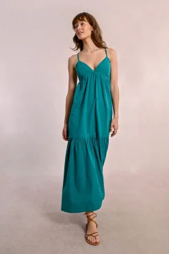Robe longue croisée dans le dos