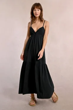 Robe longue croisée dans le dos