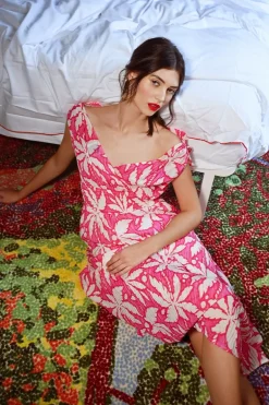 Robe longue et fluide, imprimée
