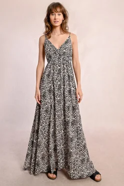 Robe longue imprimée léopard