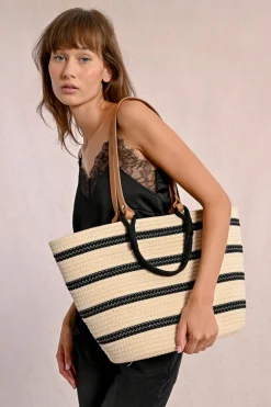 Sac panier rayé