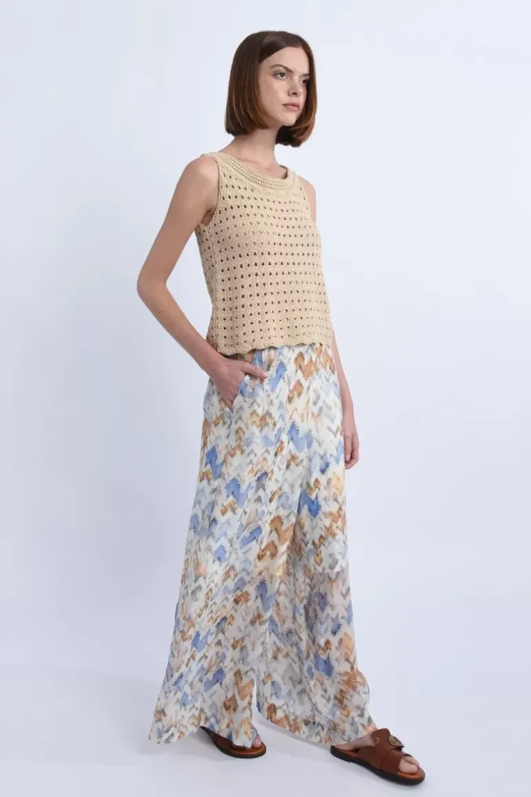 Top macramé de coton