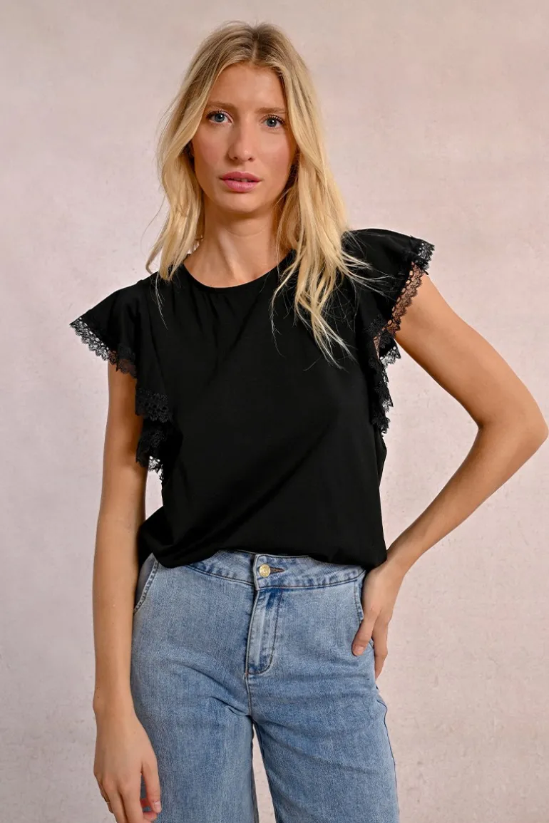T-shirt à manches volantées