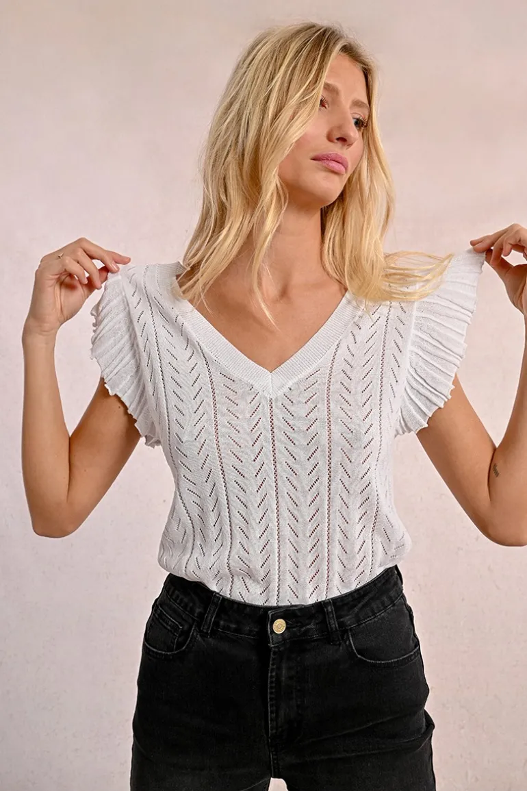 T-shirt en maille ajourée