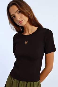 T-shirt ouverture en c艙ur