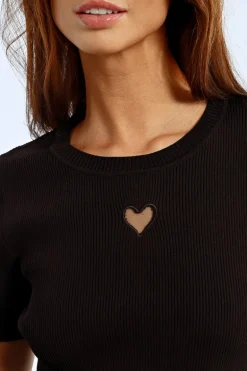 T-shirt ouverture en c艙ur