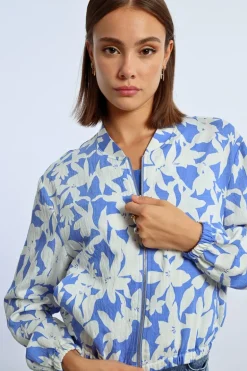 Veste bomber courte imprimée