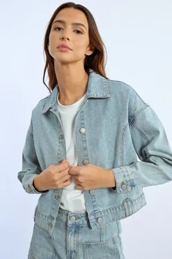 Veste en jean crop